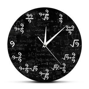 Ecuación Nueve Matemáticas El reloj de las fórmulas 9s Reloj colgante moderno Aula matemática Arte de la pared Decoración 201212215C