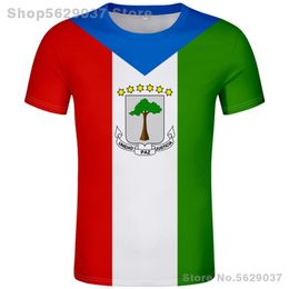 Equatoriaal-Guinea T-shirt Diy Gratis Aangepaste Naam Nummer Gnq T-shirt Po Kleding Afdrukken Niet Vervagen Niet Gebarsten Tshirt Jersey casual 220702