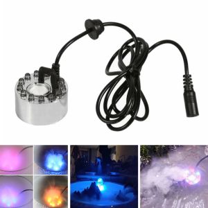 Apparatuur 12 kleuren LED 20 mm Ultrasone Mist Maker Mini Mist Maker Fogger Mistwaterfontein Vijververstuiver Luchtbevochtiger Aquarium Ambachten