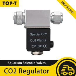 Équipement Électrovannes d'aquarium 12 V Régulateur de système de CO2 Accessoires d'aquarium Vannes magnétiques électriques à basse température pour aquariums