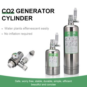 Équipement Kit de système de générateur de cylindre de CO2 de bricolage en acier inoxydable 1L/2L avec électrovanne pour fournitures d'aquarium de plantes aquatiques