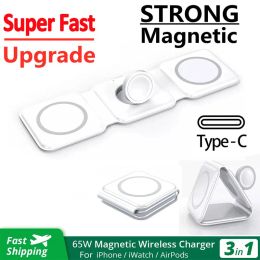 Équipement 3 en 1 Tamp de support magnétique du chargeur sans fil pour iPhone 14 13 12 Pro Max Iwatch Super Fast Wireless Charging Dock Station