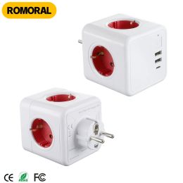 Équipement 3680W 16A PLIGNE DE POWER PLIGNE USB ÉLECTRICE NETTOWN FILTER commutateur + Type C Socket Tee PowerCube Outlet Extension Adaptateur Européen