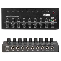 Equipo 4 6 8 canales Mini mezclador de sonido Mezclador de audio mini mezclador estéreo ultra lownoise mezclador de línea de audio para grabar equipos de audio