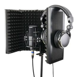 Uitrusting 5 Panel Broadcast Studio Verstelbare hoek Opvouwbare Ruisonderdrukking Geluidsabsorberende Mini Microfoon Windscherm Schild