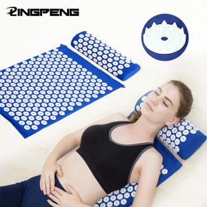 Équipement Tapis d'acupression et oreiller Ensemble de massage Matelas d'acupression à aiguille ronde pour les douleurs du dos et du cou Soulage les maux de tête sciatiques