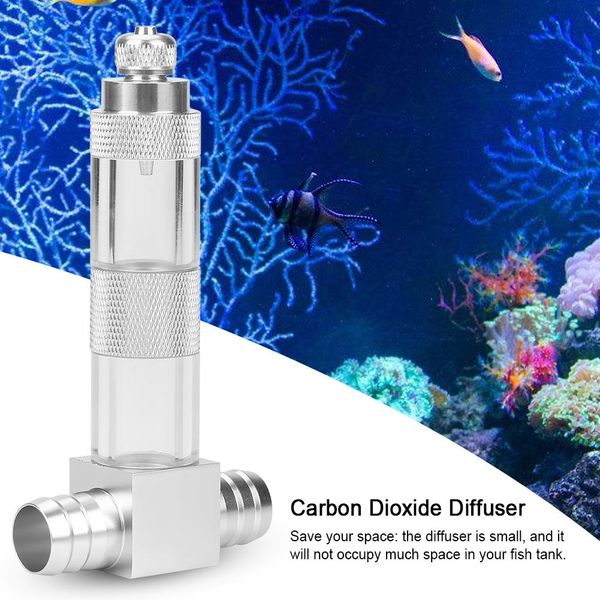 Équipement Diffuseur de CO2 pour aquarium en acier inoxydable 12/16 mm Diffuseur de dioxyde de carbone pour aquarium Atomiseur Compteur de bulles de CO2 Outil de CO2 pour aquarium