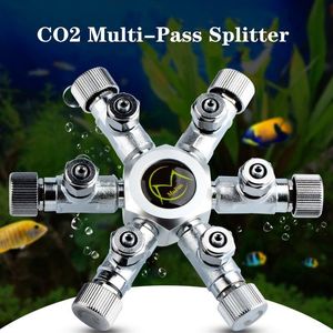 Uitrusting Aquarium CO2 SPLITTERKLEP roestvrij staal Aquarium CO2 Distributeur Meerdere manier Distributeur voor Aquarium Plant CO2 Tank