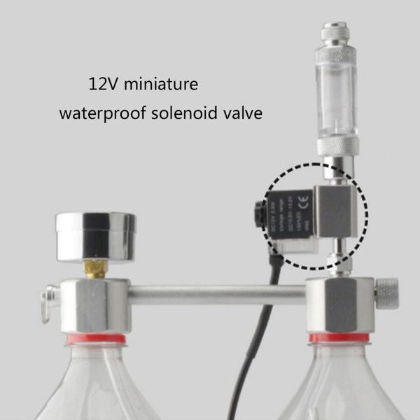 Equipo de acuario DIY, Kit generador de sistema de CO2, contador de burbujas, difusor de plantas con válvula solenoide, accesorios reguladores de tanque de peces