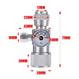 Uitrusting CO2 Aquarium Mos Plant Vis Enkele manometer Regulator Manometer Apparatuur Zilver Aluminium Aquarium Accessoires