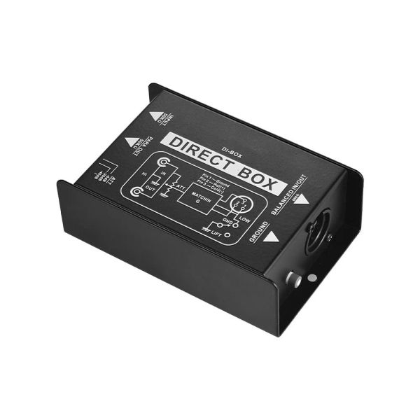 Équipement Direct Box Single Channel Passif Dibox Direct Box Box Box Converter Audio Dibox Box stéréo Injection de boîte stéréo