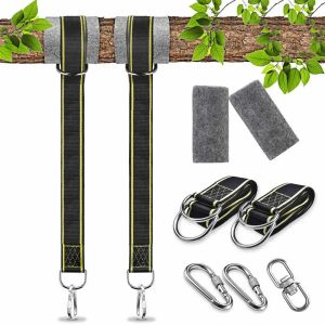 Équipement facile à installer rapide arbre swing kit suspendu kit swing swing protecteurs d'arbre avec des carabiners à verrouillage plus sûr pivotant à choisir