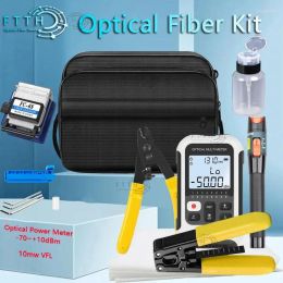 Équipement d'équipement à fibre optique FTTH Kit d'outils avec compteur électrique et 10 MW Locator de défauts visuels FC6S / SKL6C Cleaver