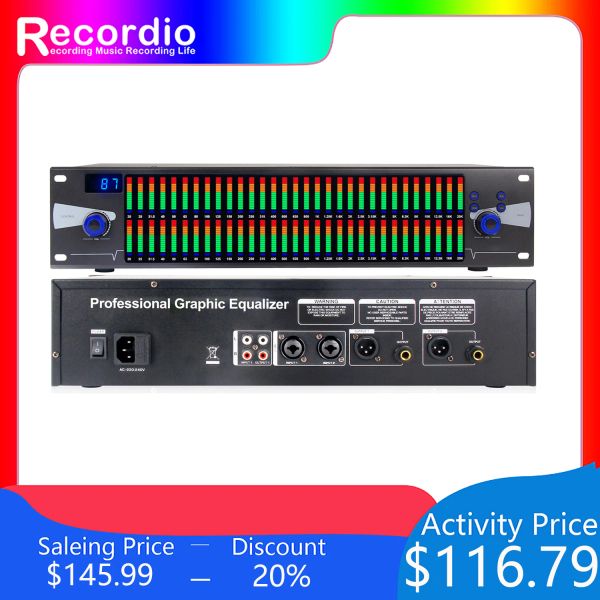 Équipement GAXEQ888 DualChannel Professional Digital Crossover 31band System Sound Equalizer Audio Graphic Egalizer pour le concert de scène