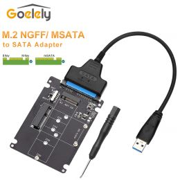 Apparatuur gulely M.2 ngff naar SATA MSATA naar SATA -adapter Externe USB 3.0 22 PINS SATA SSD Converter Adapter 2in1 B Sleutel M Key Riser Card