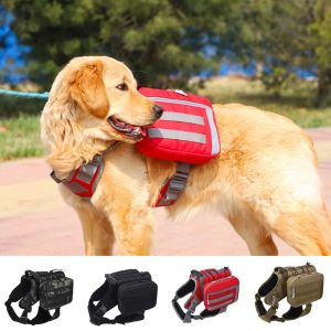 Uitrusting Grote hondenharnas Rugzaktas Tactische SelfBackpack Outdoor Walking Hondenvoerzakken voor middelgrote grote honden Rugzak met grote capaciteit