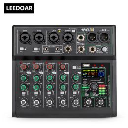 Équipement Leedoar G7 7 canaux mini mixage de carte son USB Console DJ Karaoke Smartphone Professional Recording 48V Live Broadcast