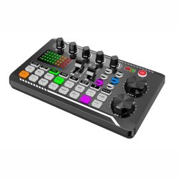 Amplificateur de console de mixage d'équipement F998 Carte son 3,5 mm Microphone Sound Mixer Sound Carte pour téléphone PC