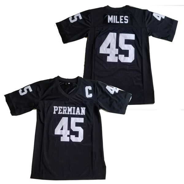 Équipement Permian 45 miles American Football Sport Jersey Shirt Brodery Couture de sports extérieurs Hip Hop Vêtements lâches