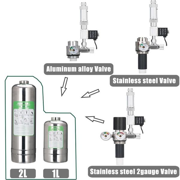 Valve de réduction de pression d'équipement pour générateur de CO2 d'aquarium, réacteur de dioxyde de carbone, valve de diffusion de CO2 avec jauge, accessoires d'aquarium