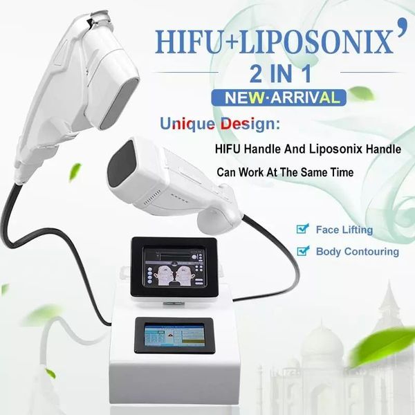Équipement RF 2 EN 1 HIFU Machine faciale à ultrasons focalisée à haute efficacité