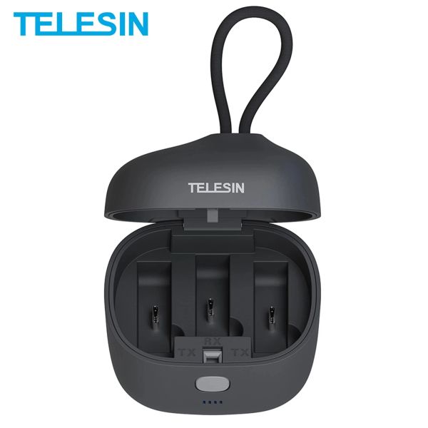 Equipo Telesin 4000MAH 18W Fast Smart Charger 3 Ranuras Reverso de carga Bank Bank de almacenamiento para Rode Wireless Go2 Go II Micrampe