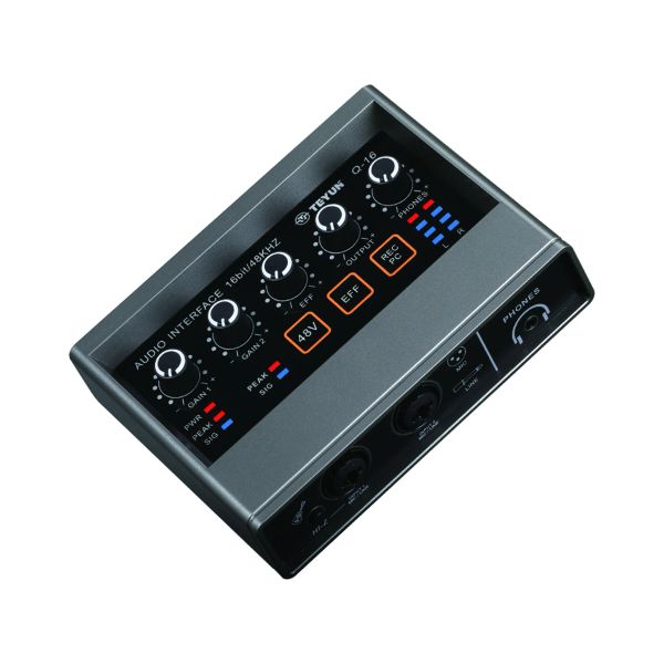 Équipement TEYUN Q16 Carte son audio professionnel avec un moniteur de guitare électrique enregistrant la diffusion en direct pour le chant d'ordinateur PC Studio