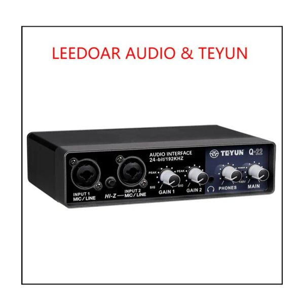 Equipo Teyun Q22 Q12 Q24 Monitor de tarjeta de sonido de audio profesional Grabación de guitarra eléctrica para una computadora de canto de estudio de transmisión en vivo