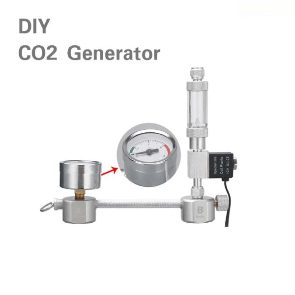 Équipement Zrdr Aquarium Co2 Générateur Système Kit De Bricolage Électrovanne Réacteur Accessoires Usine D'eau Réservoirs De Poissons Vérifier Cylindre Akvarium