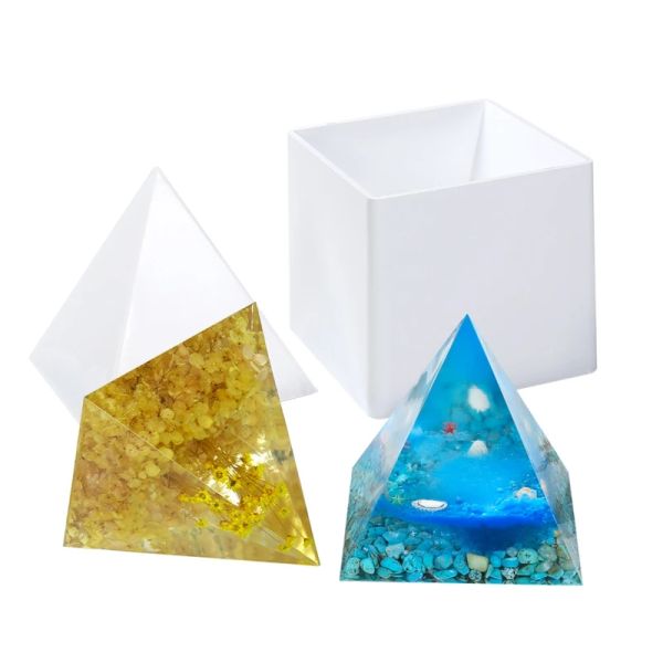 Équipements 1 pc 12cm Pyramide Epoxy Résine Moule d'ornements faits à la main