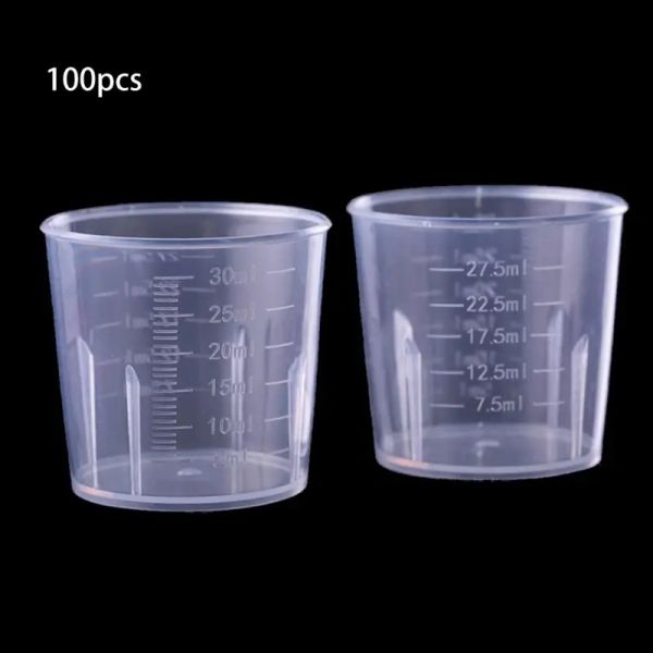 Équipements 100pcs 30 ml d'époxy Résine Plastique Mesure tasses kit de résine Moule de résine