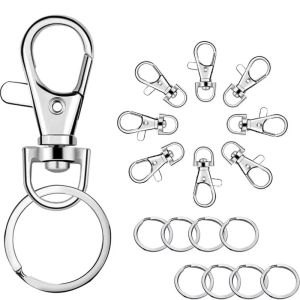 Apparatuur 100 stcs sleutelhaakhaken met sleutelringen sleutelhanger clip haak met ring voor lanyard sieraden maken doe -het -zelf ambachten sieraden bevindingen