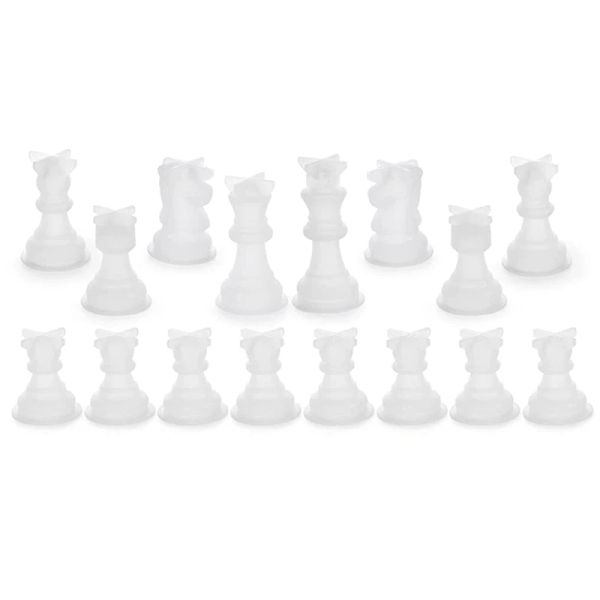 Équipements 2x Moule d'échecs pour résine Silicone Chess Moule de résine Crystal Crystal Epoxy Moules de moulage pour l'artisanat DIY Faire un cadeau d'anniversaire