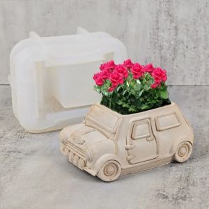 Équipements 3D Bus en forme de planteur moule en silicone pot de fleurs moules en béton moule bricolage vase résine époxy moule pots de fleurs artisanat moule