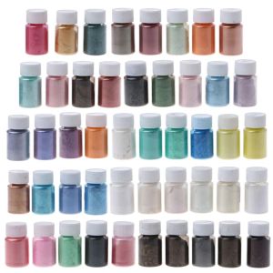 Équipements 47 couleurs pigments brillant mica poudre kit époxy résine colorant maquillage bain bombe savon bougie faisant poudre pigment kit