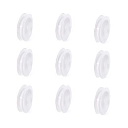 Equipos 50 carretes vacíos de plástico blanco de 67 ~ 69 x 14 mm, bobinas de hilo para extremos de cables, juegos de herramientas para hilos de coser, agujero: 10,5 mm