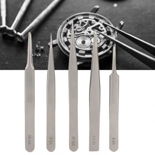 Equipos 5pcs/set de acero inoxidable pinchazas antimagnéticas para joyas electrónicas joyas para la herramienta de reparación de teléfonos móviles