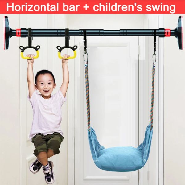 Équipements 90130 cm Porter de la porte horizontale Bar Grips Mur Home Hanging Swing Train Training Gym Exercice Sport Fitness Anneau d'équipement