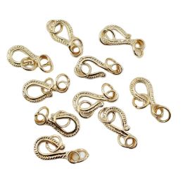 équipements APDGG 10 pièces Labster cuivre point d'interrogation fermoirs plaqués or jaune pour bracelets de perles colliers faisant des accessoires d'artisanat de bricolage