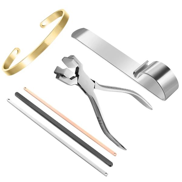 Equipos Nuevo juego de herramientas de fabricación de anillos de brazaletes de acero inoxidable Máquina dobladora manual Fabricación conveniente Adornos de herramientas de palanca