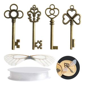 Apparatuur Mode Vliegende Sleutels Bedels met 28x Dragonfly Wings Prachtige Skeleton Keys voor DIY Craft Sieraden Maken Ketting Decor