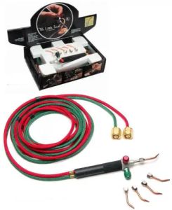 Uitrustingen Gratis Verzending Sieraden Micro Mini Gas Little Torch Lassen Soldeerpistool kit met 5 tips voor Zuurstofcilinders, Slangen