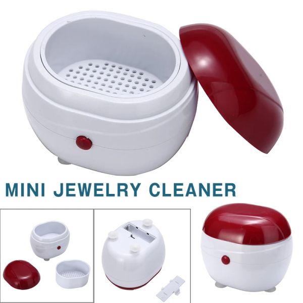 Equipos Mini limpiador ultrasónico de joyas Dentaduras postizas Relojes Lavadora Batería Eléctrica Anillos para el hogar Equipo de limpieza de collares