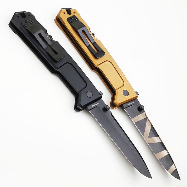 ER CK82 NEMESIS Couteau pliant tactique N690 Lame de revêtement en titane Aviation Poignée en aluminium Camping en plein air Randonnée Survie Couteaux de poche Meilleur cadeau pour hommes