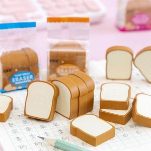 Eraser 10 Pack / Lot Creative Toast Eraser mignon écriture Drawing Rubber Crayer Erasers PAPELERI