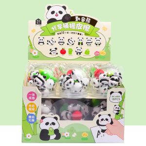 Eraser 12 set/lote creative panda set lindo escritura de escritura dibujo de goma borrador de papelería para niños regalos