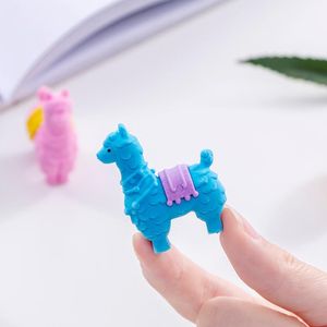 Eraser 24 pcs lindo alpaca creative borrador lápiz estudiante papelería borrador borrador de dibujos animados suministros escolares kawaii kawaii