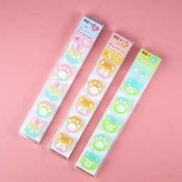 Eraser 36 Pack / lot Cartoon Cat Paw Animal Eraser Kawaii Écriture Drawing Rubber crayon PAPELERIE ERASER POUR LES CADES ENFANTS ÉCOLE ÉCOLE