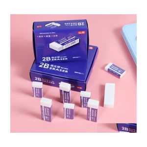 Borradores 30 Unids / pack Blanco 2B Lápiz Goma Ding Art Sketch Pintura Borrador Estudiante Corrección Examen Escritura Pvc Borradores Suministros Schoo Dhpai