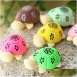 Gommes Dessin Animé Mignon Colorf Animal Tortue Forme Protection De L'environnement Gomme Créative En Gros Beautif Et Pratique Livraison Directe Dhd3D